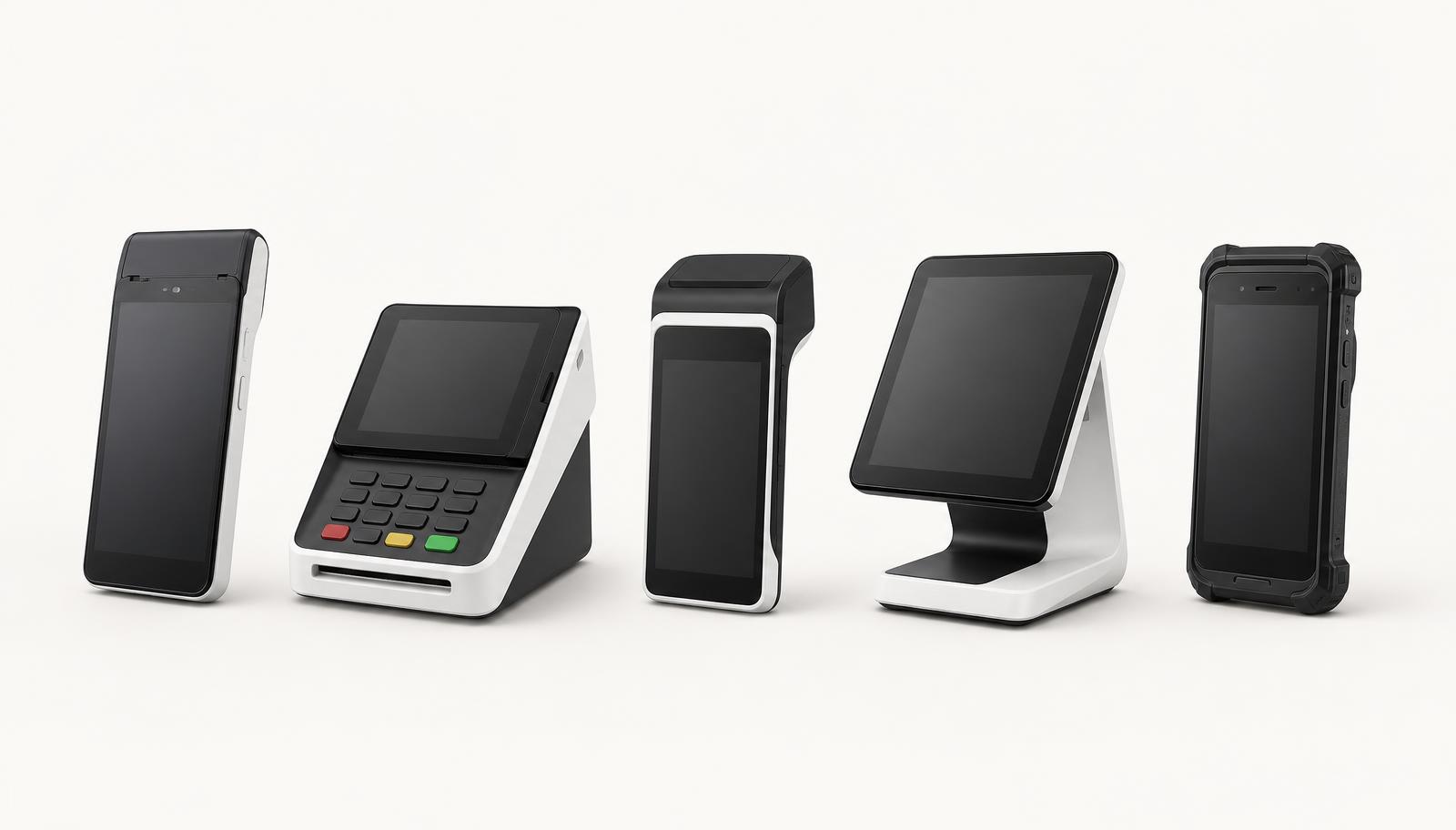 Lineup of modern smart POS terminal form factors